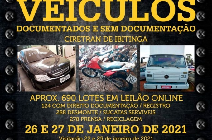 Leil�o de ve�culos apreendidos pe Ciretran conta com 690 lotes
