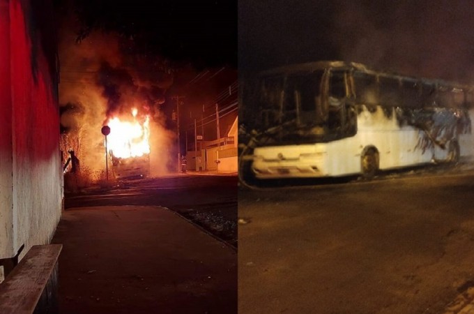 nibus abandonado na rua pega fogo e mobiliza bombeiros em Itpolis