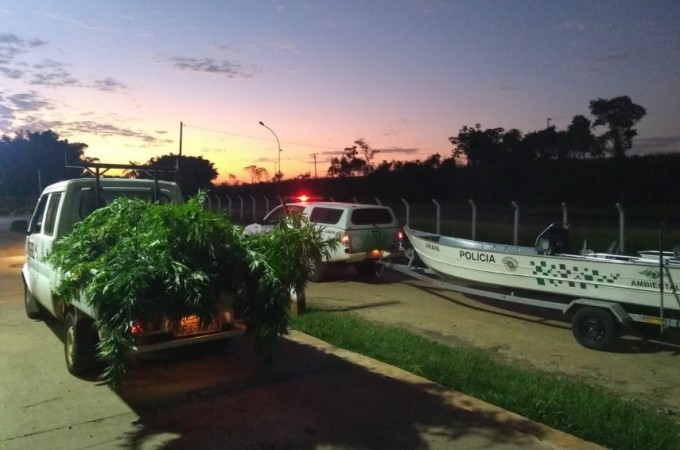 PM apreende 320 kg de maconha nas margens do Rio Jacar�-Gua�u