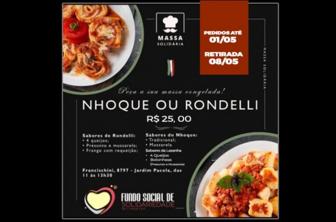 Fundo Social de Solidariedade promove campanha de venda de massas