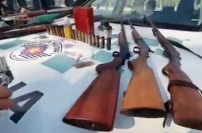 PM Ambiental apreende armas de fogo e muni��es em Itaj�