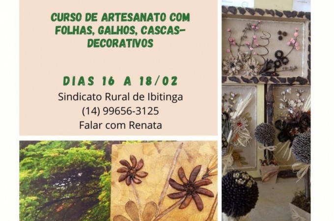 Iacanga: Vagas abertas para curso de artesanato em folhas