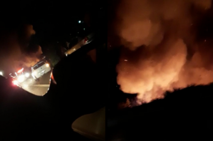 SP-304: Acidente entre carro e caminh�o causou inc�ndio