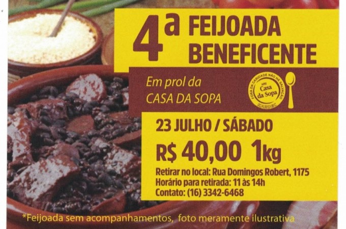 Feijoada Beneficente da Casa da Sopa ser dia 23