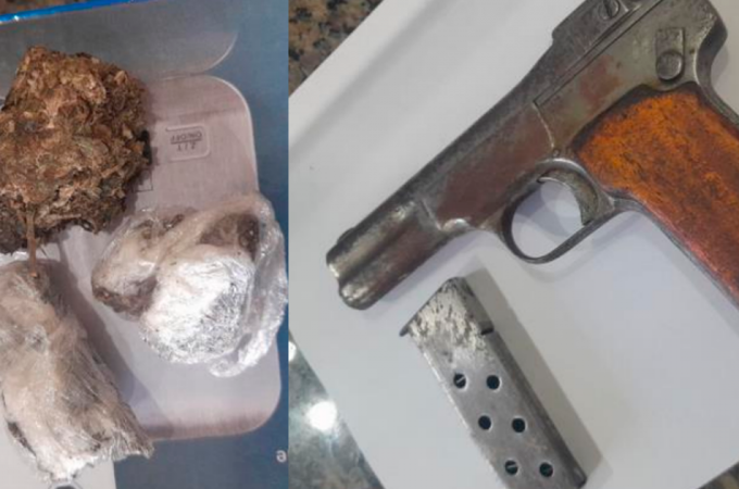 PM prendeu homem por tr�fico de drogas e porte ilegal de arma