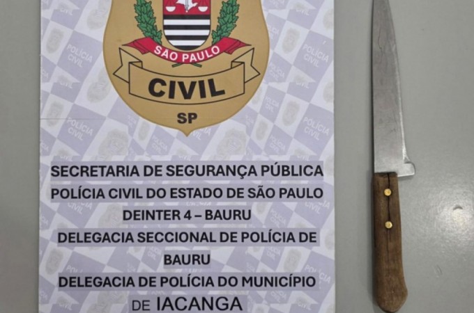 Homem � preso ap�s amea�ar a companheira com uma faca em Iacanga