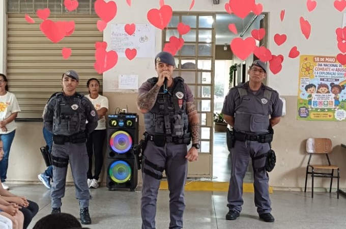 Santa Ernestina: PM realizou palestra sobre o �Maio Laranja�