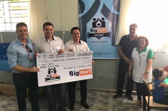 APAE recebe doao de R$ 13 mil da Rede Big Mart