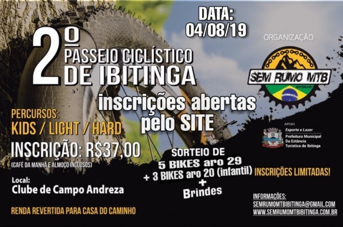 O 2 Passeio Ciclstico ser no prximo domingo (04)