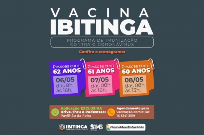 COVID-19: Vacinao para idosos de 60, 61 e 62 comear no dia 06