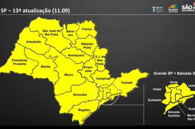 Governo de SP coloca todo o estado na fase amarela 